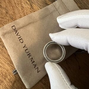 David Yurman brushed silver ring size 10 .